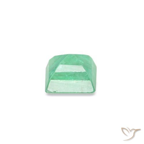 0.11캐럿 천연 미디엄 그린 에메랄드, 바게트, 2.9×2.6 mm, VS