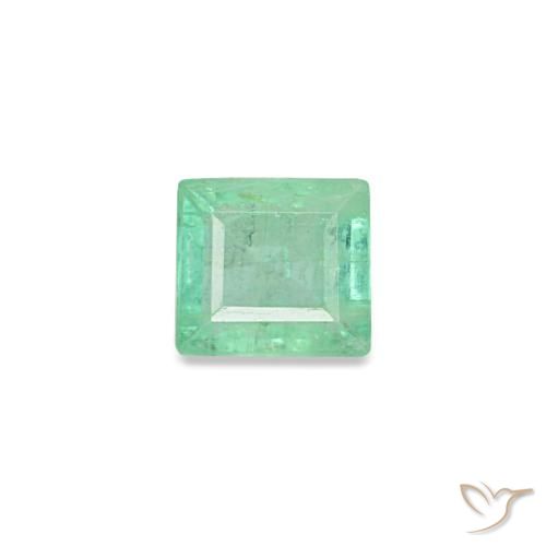 0.14캐럿 천연 밝은 그린 에메랄드, 바게트, 3.2×2.9 mm, VS