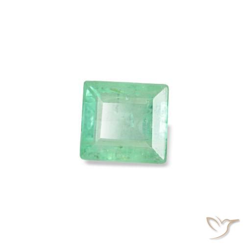 0.14캐럿 천연 밝은 그린 에메랄드, 바게트, 3.2×2.9 mm, VS