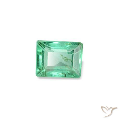 0.13캐럿 천연 일렉트릭 그린 에메랄드, 바게트, 3.2×2.4 mm, VS