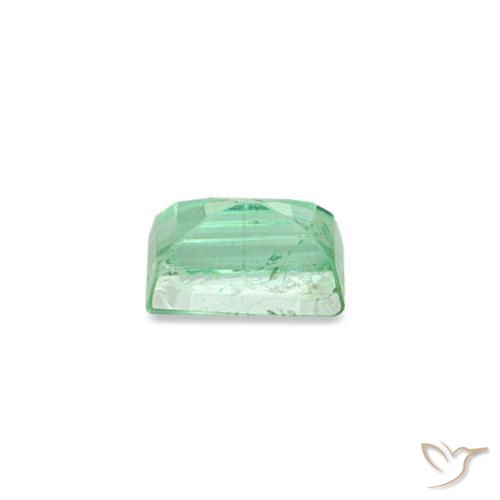 0.13캐럿 천연 노란빛 그린 에메랄드, 바게트, 3.5×3.2 mm, VS