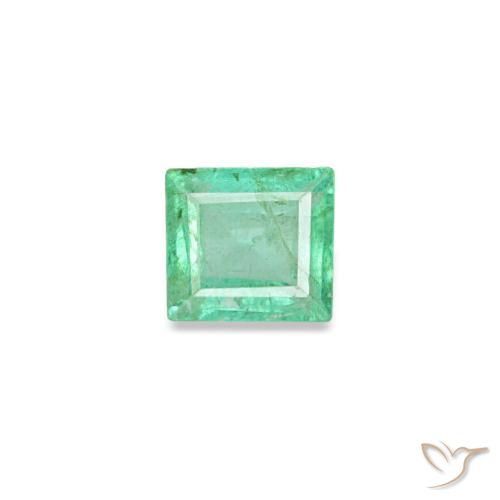 0.12캐럿 천연 일렉트릭 그린 에메랄드, 바게트, 3×2.7 mm, VS