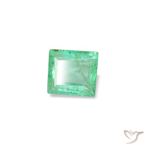 0.12캐럿 천연 일렉트릭 그린 에메랄드, 바게트, 3×2.7 mm, VS