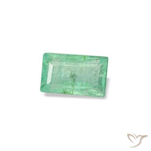 0.16캐럿 천연 민트 그린 에메랄드, 바게트, 3.8×2.4 mm, VS