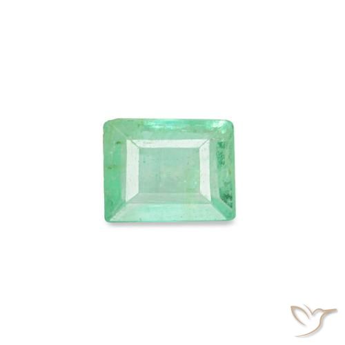 0.12캐럿 천연 라이트 그린 에메랄드, 바게트, 3.4×2.7 mm, VS