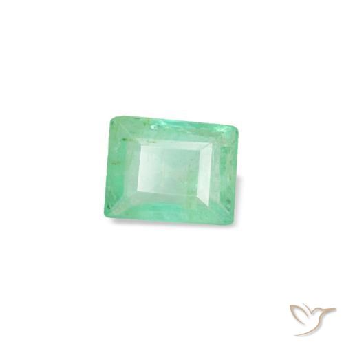 0.12캐럿 천연 라이트 그린 에메랄드, 바게트, 3.4×2.7 mm, VS