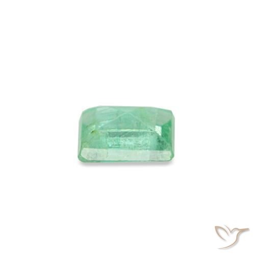 0.12캐럿 천연 라이트 그린 에메랄드, 바게트, 3.4×2.7 mm, VS