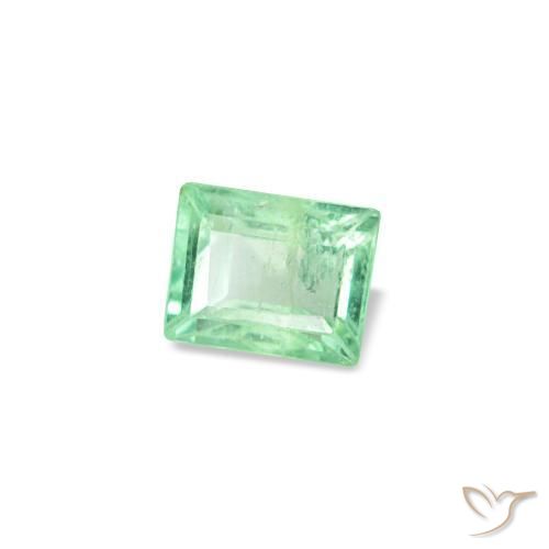 0.14캐럿 천연 미디엄 그린 에메랄드, 바게트, 3.3×2.6 mm, VS