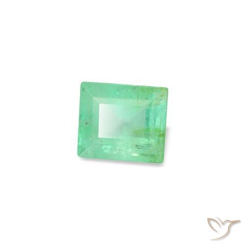 0.17캐럿 천연 미디엄 그린 에메랄드, 바게트, 3.2×2.7 mm, VS
