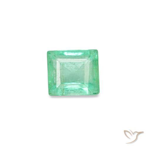 0.13캐럿 천연 강렬한 민트 그린 에메랄드, 바게트, 3.1×2.7 mm, VS