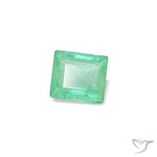 0.13캐럿 천연 강렬한 민트 그린 에메랄드, 바게트, 3.1×2.7 mm, VS