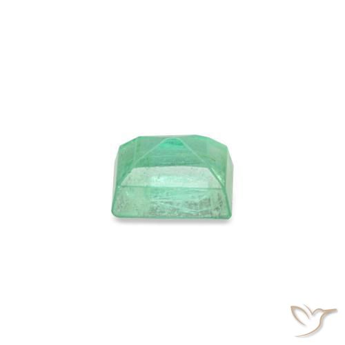 0.13캐럿 천연 강렬한 민트 그린 에메랄드, 바게트, 3.1×2.7 mm, VS