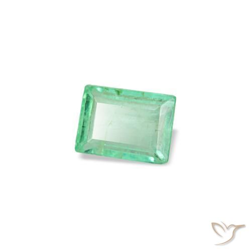 0.12캐럿 천연 미디엄 그린 에메랄드, 바게트, 3.4×2.4 mm, VS