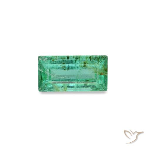 0.14캐럿 천연 미디엄 그린 에메랄드, 바게트, 4.2×2.1 mm, SI