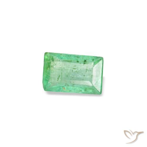 0.12캐럿 천연 밝은 그린 에메랄드, 바게트, 3.7×2.3 mm, VS-SI