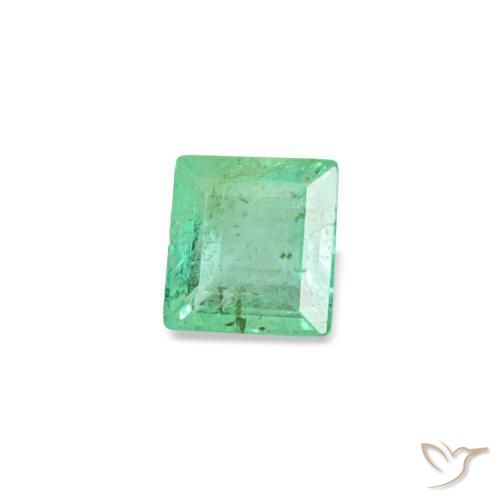 0.15캐럿 천연 라이트 그린 에메랄드, 바게트, 3.1×3 mm, SI