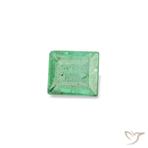 0.12캐럿 천연 밝은 그린 에메랄드, 바게트, 3×2.7 mm, SI