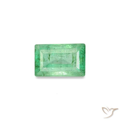 0.15캐럿 천연 밝은 그린 에메랄드, 바게트, 3.7×2.4 mm, SI