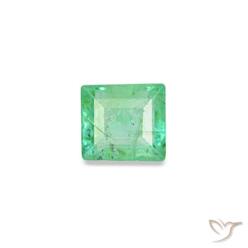 0.12캐럿 천연 밝은 그린 에메랄드, 바게트, 3×2.8 mm, VS-SI
