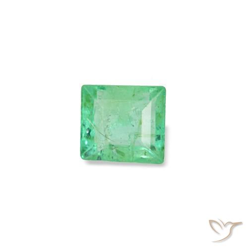 0.12캐럿 천연 밝은 그린 에메랄드, 바게트, 3×2.8 mm, VS-SI