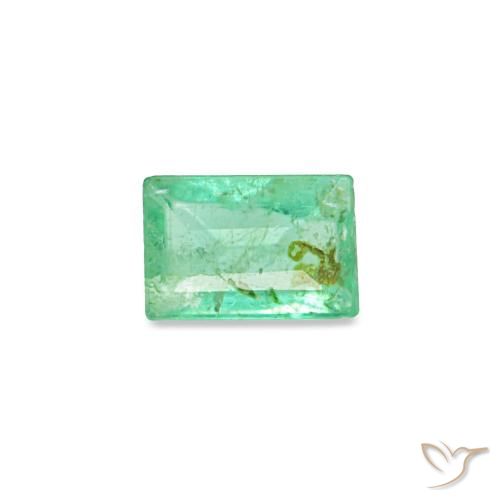 0.15캐럿 천연 밝은 그린 에메랄드, 바게트, 3.8×2.6 mm, SI