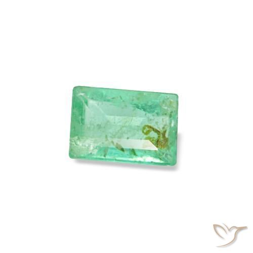 0.15캐럿 천연 밝은 그린 에메랄드, 바게트, 3.8×2.6 mm, SI