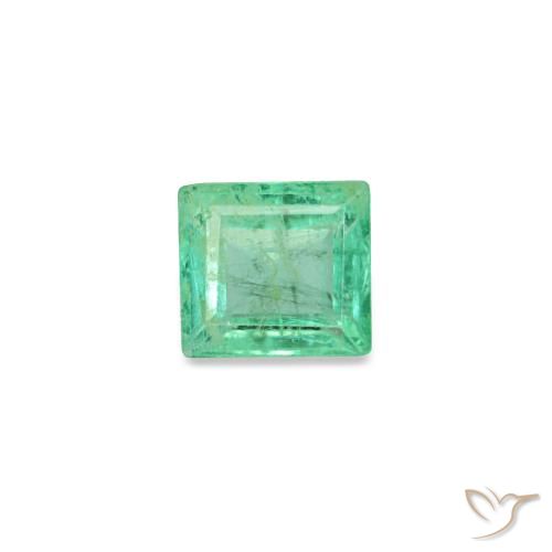 0.14캐럿 천연 밝은 그린 에메랄드, 바게트, 3.1×2.8 mm, VS-SI
