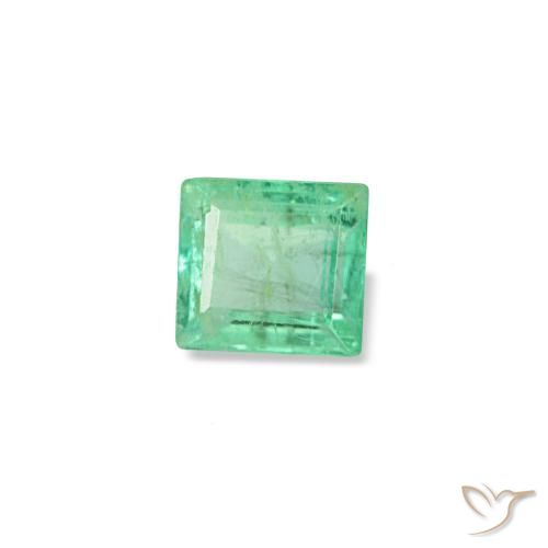0.14캐럿 천연 밝은 그린 에메랄드, 바게트, 3.1×2.8 mm, VS-SI