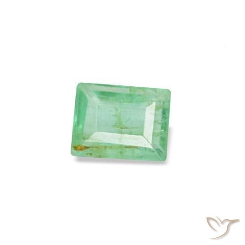 0.12캐럿 천연 라이트 그린 에메랄드, 바게트, 3.5×2.7 mm, SI