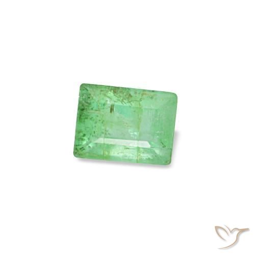0.16캐럿 천연 피스타치오 그린 에메랄드, 바게트, 3.4×2.6 mm, SI
