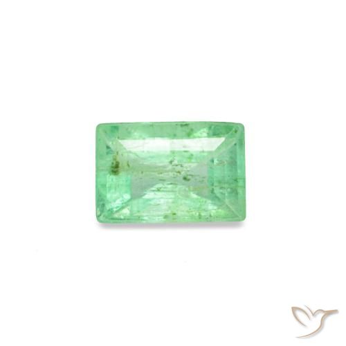 0.14캐럿 천연 밝은 그린 에메랄드, 바게트, 3.8×2.6 mm, SI