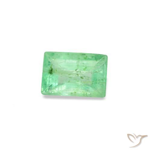 0.14캐럿 천연 밝은 그린 에메랄드, 바게트, 3.8×2.6 mm, SI