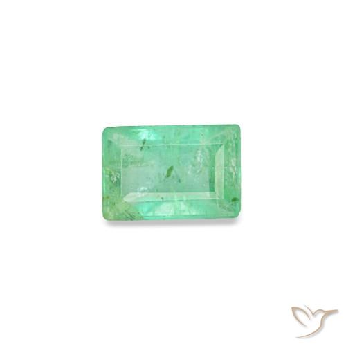 0.15캐럿 천연 밝은 그린 에메랄드, 바게트, 3.6×2.4 mm, SI
