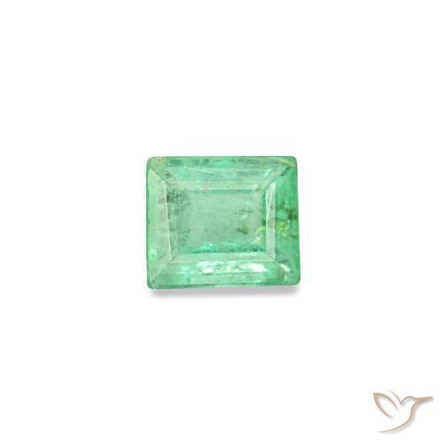 0.13캐럿 천연 밝은 그린 에메랄드, 바게트, 3×2.6 mm, SI