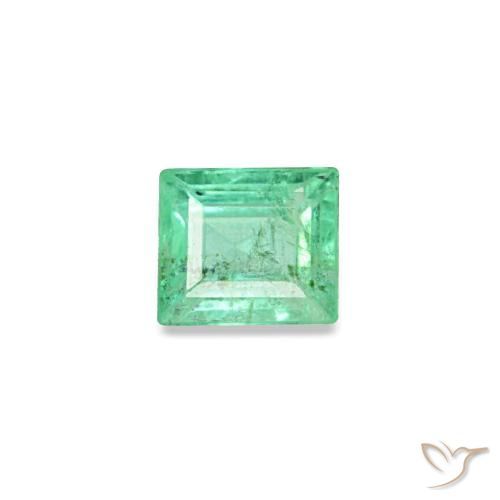 0.15캐럿 천연 밝은 그린 에메랄드, 바게트, 3.2×2.8 mm, SI