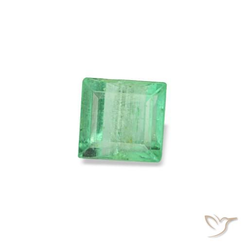 0.16캐럿 천연 피스타치오 그린 에메랄드, 바게트, 3.1×3 mm, SI