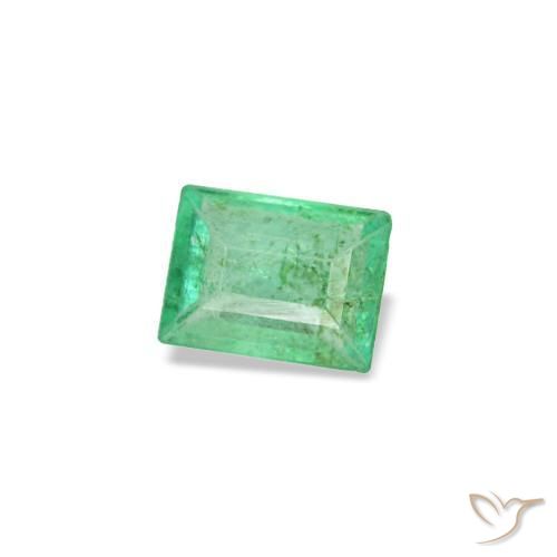 0.12캐럿 천연 라이트 그린 에메랄드, 바게트, 3.5×2.6 mm, SI