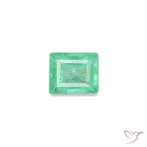0.11캐럿 천연 블루 그린 에메랄드, 바게트, 2.9×2.4 mm, SI