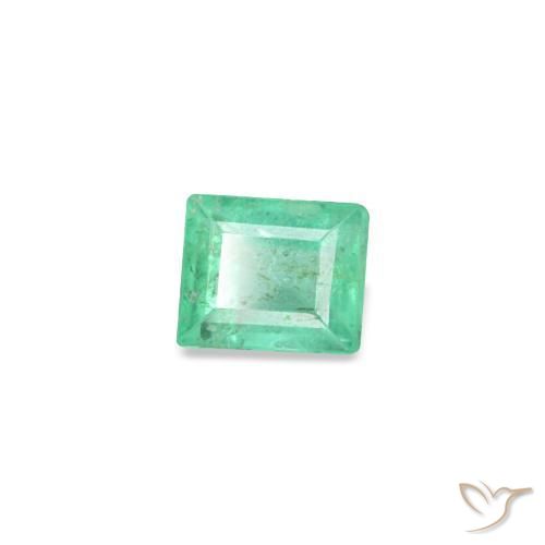 0.11캐럿 천연 블루 그린 에메랄드, 바게트, 2.9×2.4 mm, SI