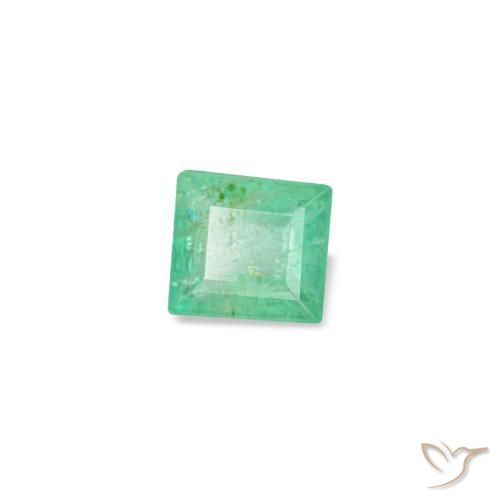 0.14캐럿 천연 미디엄 그린 에메랄드, 바게트, 2.7×2.6 mm, SI