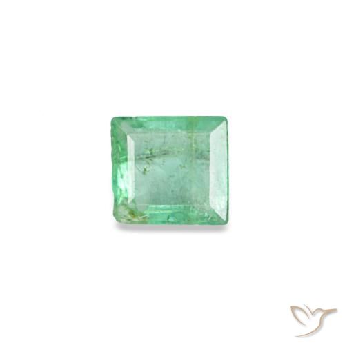 0.11캐럿 천연 밝은 그린 에메랄드, 바게트, 3×2.8 mm, SI