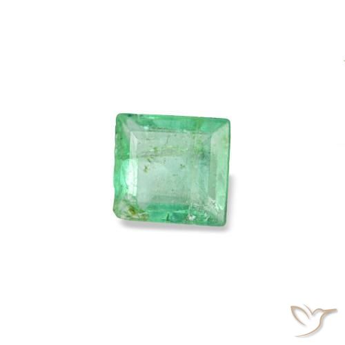 0.11캐럿 천연 밝은 그린 에메랄드, 바게트, 3×2.8 mm, SI