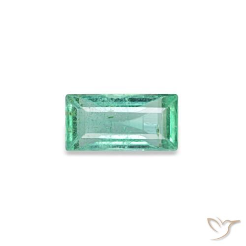 0.13캐럿 천연 푸르스름한 그린 에메랄드, 바게트, 4×2 mm, VS-SI
