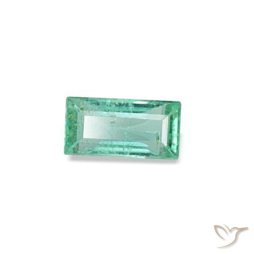 0.13캐럿 천연 푸르스름한 그린 에메랄드, 바게트, 4×2 mm, VS-SI