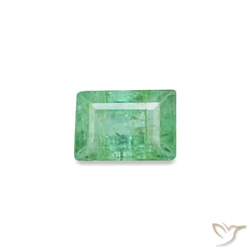 0.13캐럿 천연 민트 그린 에메랄드, 바게트, 3.6×2.5 mm, SI