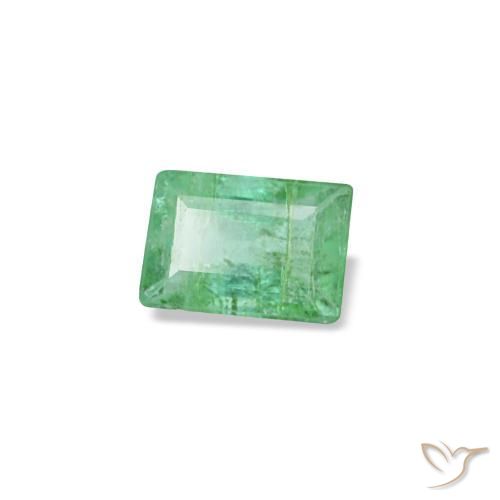 0.13캐럿 천연 민트 그린 에메랄드, 바게트, 3.6×2.5 mm, SI