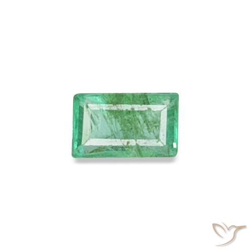 0.14캐럿 천연 블루 그린 에메랄드, 바게트, 3.7×2.3 mm, SI