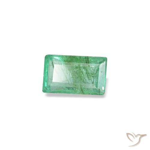 0.14캐럿 천연 블루 그린 에메랄드, 바게트, 3.7×2.3 mm, SI