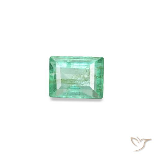 0.13캐럿 천연 라이트 그린 에메랄드, 바게트, 3.1×2.4 mm, SI