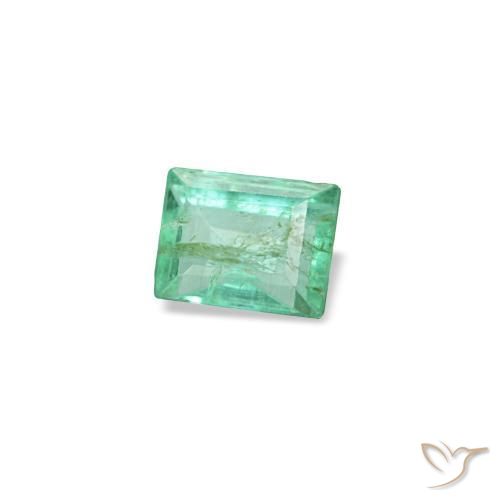 0.13캐럿 천연 라이트 그린 에메랄드, 바게트, 3.1×2.4 mm, SI